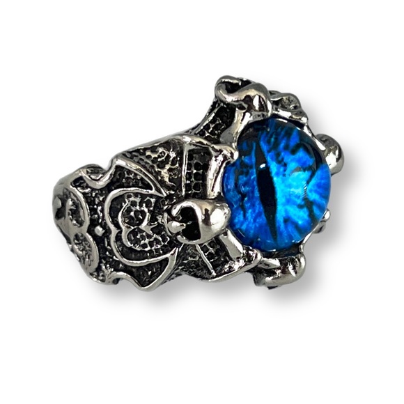 ✦ Men’s Stainless Steel Adjustable Blue Dragon Eye Ring - Picture 6 of 6